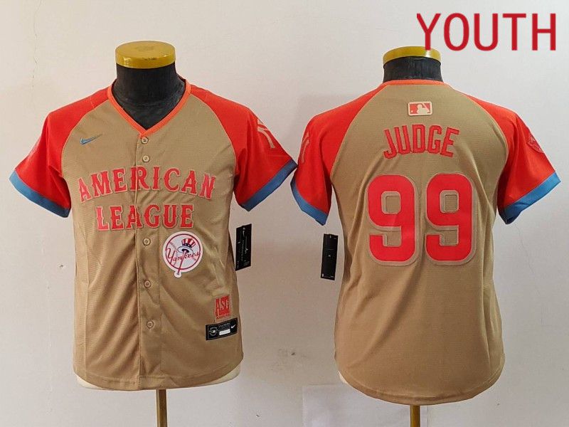 Youth New York Yankees #99 Judge Orange All star 2024 Nike MLB Jersey style 7->youth mlb jersey->Youth Jersey